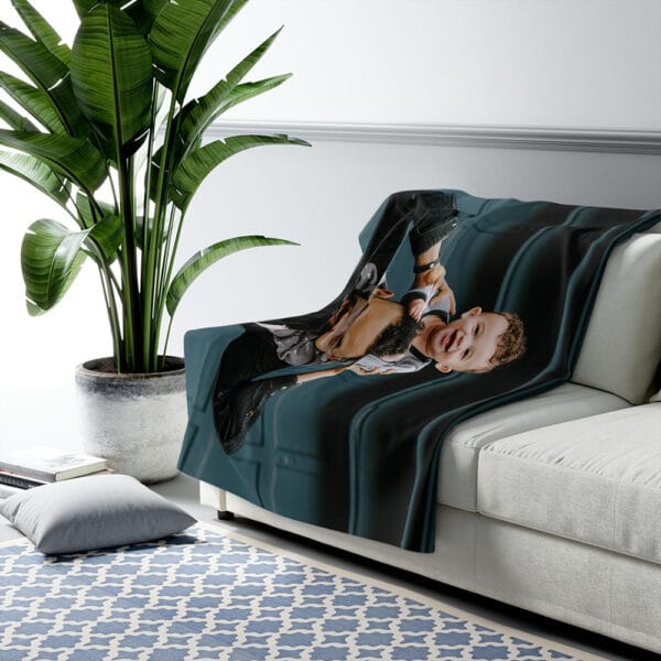 Sherpa Fleece Memorial Blanket 60in. x 50in. - Horizontal - Image 3
