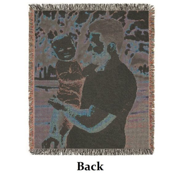 Vintage Style Woven Memorial Blanket 50in x 60in - Vertical - Image 3