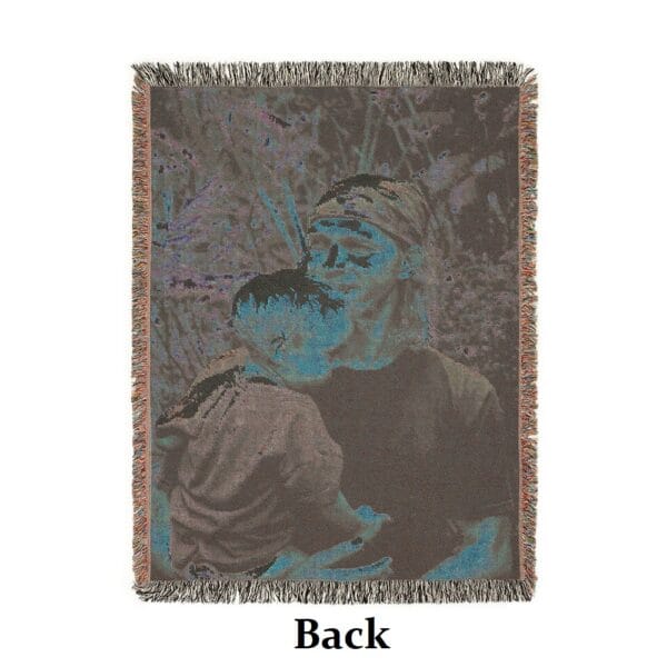 Vintage Style Woven Memorial Blanket 60in x 80in - Vertical - Image 3